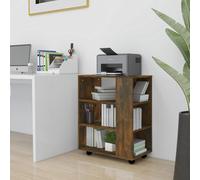 vidaXL Armadietto con Ruote Rovere Fumo 60x35x75 cm Legno Multistrato