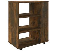 vidaXL Armadietto con Ruote Rovere Fumo 60x35x75 cm Legno Multistrato
