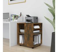 vidaXL Armadietto con Ruote Rovere Fumo 60x53x72 cm Legno Multistrato