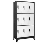 vidaXL Armadietto con Serratura Antracite e Bianco 90x45x180cm Acciaio