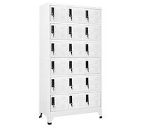 vidaXL Armadietto con Serratura Bianco 90x40x180 cm in Acciaio