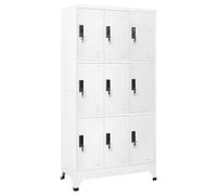 vidaXL Armadietto con Serratura Bianco 90x45x180 cm in Acciaio