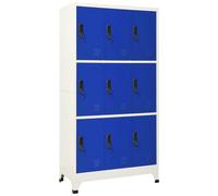 VIDAXL - Armadietto Con Serratura Grigio E Blu 90x45x180cm Acciaio