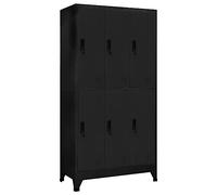 AX Armadietto 90x45x180cm Nero Stile Industriale Ufficio Scuole Serratura 339798