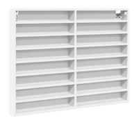 vidaXL Armadietto con Vetrina Bianco 100x8,5x75 cm Legno Multistrato, mobile vetrina, mobile a parete, mobile pensile, vetrina, mobile a muro