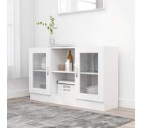 vidaXL Armadietto con Vetrina Bianco 120x30,5x70 cm Legno Multistrato