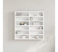 vidaXL Armadietto con Vetrina Bianco 60x8,5x58 cm Legno Multistrato, mobile vetrina, mobile a parete, mobile pensile, vetrina, mobile a muro