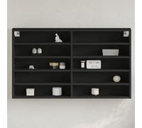 vidaXL Armadietto con Vetrina Nero 100x15x58 cm Legno Multistrato, Mobile vetrina, Mobile a Parete, Mobile pensile, vetrina, Mobile a Muro