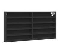 vidaXL Armadietto con Vetrina Nero 100x8,5x50 cm in Legno Multistrato, Mobile vetrina, Mobile a Parete, Mobile pensile, vetrina, Mobile a Muro