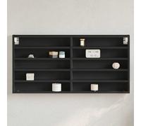 vidaXL Armadietto con Vetrina Nero 100x8,5x50 cm in Legno Multistrato, Mobile vetrina, Mobile a Parete, Mobile pensile, vetrina, Mobile a Muro
