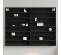 vidaXL Armadietto con Vetrina Nero 100x8,5x75 cm Legno Multistrato