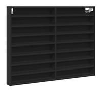 vidaXL Armadietto con Vetrina Nero 100x8,5x75 cm Legno Multistrato