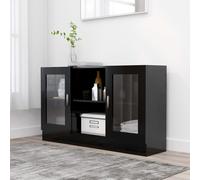 vidaXL Armadietto con Vetrina Nero 120x30,5x70 cm Legno Multistrato