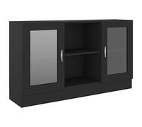 vidaXL Armadietto con Vetrina Nero 120x30,5x70 cm Legno Multistrato
