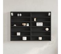 vidaXL Armadietto con Vetrina Nero 80x8,5x58 cm in Legno Multistrato