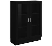 Armadietto con Vetrina Nero 82,5x30,5x115 cm Legno Multistrato