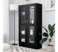 vidaXL Armadietto con Vetrina Nero 82,5x30,5x150 cm Legno Multistrato