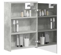 vidaXL Armadietto da bagno a specchio grigio cemento 43 x 16 x 62,5 cm, rettangolare, design moderno, soluzioni di archiviazione per eleganza ed efficienza, organizza il tuo spazio con stile