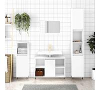 vidaXL Armadietto da Bagno Bianco 30x30x100 cm in Legno Multistrato