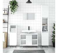 vidaXL Armadietto da Bagno Bianco 30x30x100 cm in Legno Multistrato