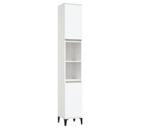 vidaXL Armadietto da Bagno Bianco 30x30x190 cm in Legno Multistrato