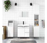 vidaXL Armadietto da Bagno Bianco 30x30x190 cm in Legno Multistrato