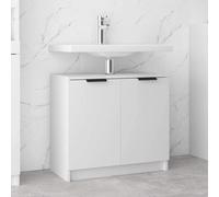 vidaXL Armadietto da Bagno Bianco 64,5x33,5x59 cm in Legno Multistrato