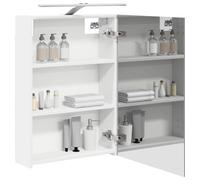 vidaXL Armadietto da bagno con specchio bianco, 50 x 14,5 x 70 cm, in legno ingegnerizzato, soluzioni di archiviazione per il bagno, mensole rettangolari moderne, organizer, armadi e accessori
