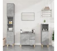 vidaXL Armadietto da Bagno Grigio Cemento 65x33x60cm Legno Multistrato