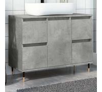 vidaXL Armadietto da Bagno Grigio Cemento 80x33x60cm Legno Multistrato