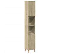 vidaXL Armadietto da bagno in rovere Sonoma - 30 x 30 x 190 cm - in legno ingegnerizzato - 2 ante - organizer per il bagno - design elegante - mobile da bagno moderno