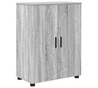 vidaXL Armadietto da bagno indipendente grigio Sonoma in legno con piedini in plastica, 60 x 35 x 80 cm, spazioso con ante a sospensione e fissaggio a parete. Design moderno solo per uso interno.