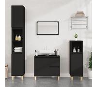vidaXL Armadietto da Bagno Nero 65x33x60 cm in Legno Multistrato