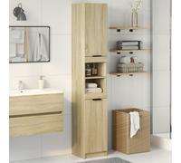 vidaXL Armadietto da bagno - rovere Sonoma, in legno ingegnerizzato, altezza 188,5 cm, 6 scomparti, facile da pulire, montaggio a sinistra o destra, soluzione moderna per riporre oggetti