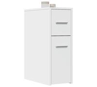 vidaXL Armadietto da Bagno Stretto con Ruote – Bianco in Truciolato