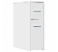 vidaXL Armadietto da Bagno Stretto con Ruote – Bianco in Truciolato