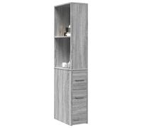 vidaXL Armadietto da Bagno Stretto con Ruote Grigio Sonoma Truciolato