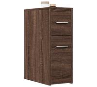 vidaXL Armadietto da Bagno Stretto con Ruote Rovere Marrone Truciolato