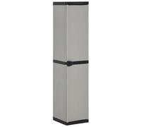 VIDAXL - Armadietto da Giardino con 3 Ripiani Grigio e Nero 34x40x168 cm