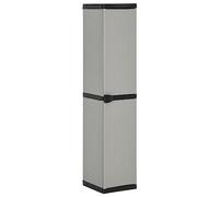 vidaXL Armadietto da Giardino con 3 Ripiani Grigio e Nero 34x40x168 cm