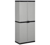 VIDAXL - Armadietto da Giardino con 3 Ripiani Grigio e Nero 68x40x168 cm