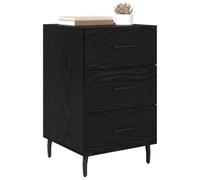 vidaXL Armadietto da notte con cassetto in rovere nero 40 x 40 x 66 cm, tavolino rustico, armadio compatto, tavolo decorativo, cassetto, elemento essenziale della camera da letto