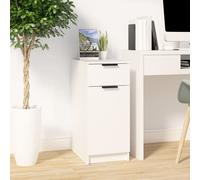 Armadietto da scrivania bianco 33,5x50x75 cm legno multistrato