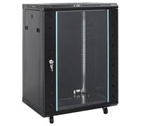 vidaXL Armadietto di Rete 15U con Ruote Girevole 19" IP20 53x40x80 cm, Armadio di Rete autoportante, Armadio Dati, Supporto di Rete