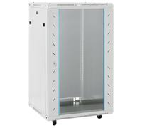 vidaXL Armadietto di Rete 18U con Ruote 19" IP20 60x60x100 cm, Armadio di Rete autoportante, Armadio Dati, Supporto di Rete