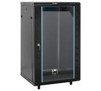 vidaXL Armadietto di Rete 18U con Ruote 19" IP20 60x60x100 cm, Armadio di Rete autoportante, Armadio Dati, Supporto di Rete