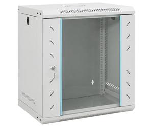 vidaXL Armadietto di Rete a Parete 12U da 19" IP20 53x40x60 cm