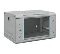 vidaXL Armadio di rete in acciaio 530 x 450 x 300 mm Grigio opaco con anta in vetro di sicurezza
