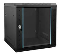 vidaXL Armadio di rete nero 53x60x60 cm – acciaio, ante vetro temperato, serrature, portata 40 kg