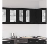 vidaXL Armadietto di vetro appeso Riga Rovere nero 60 x 31 x 60 cm